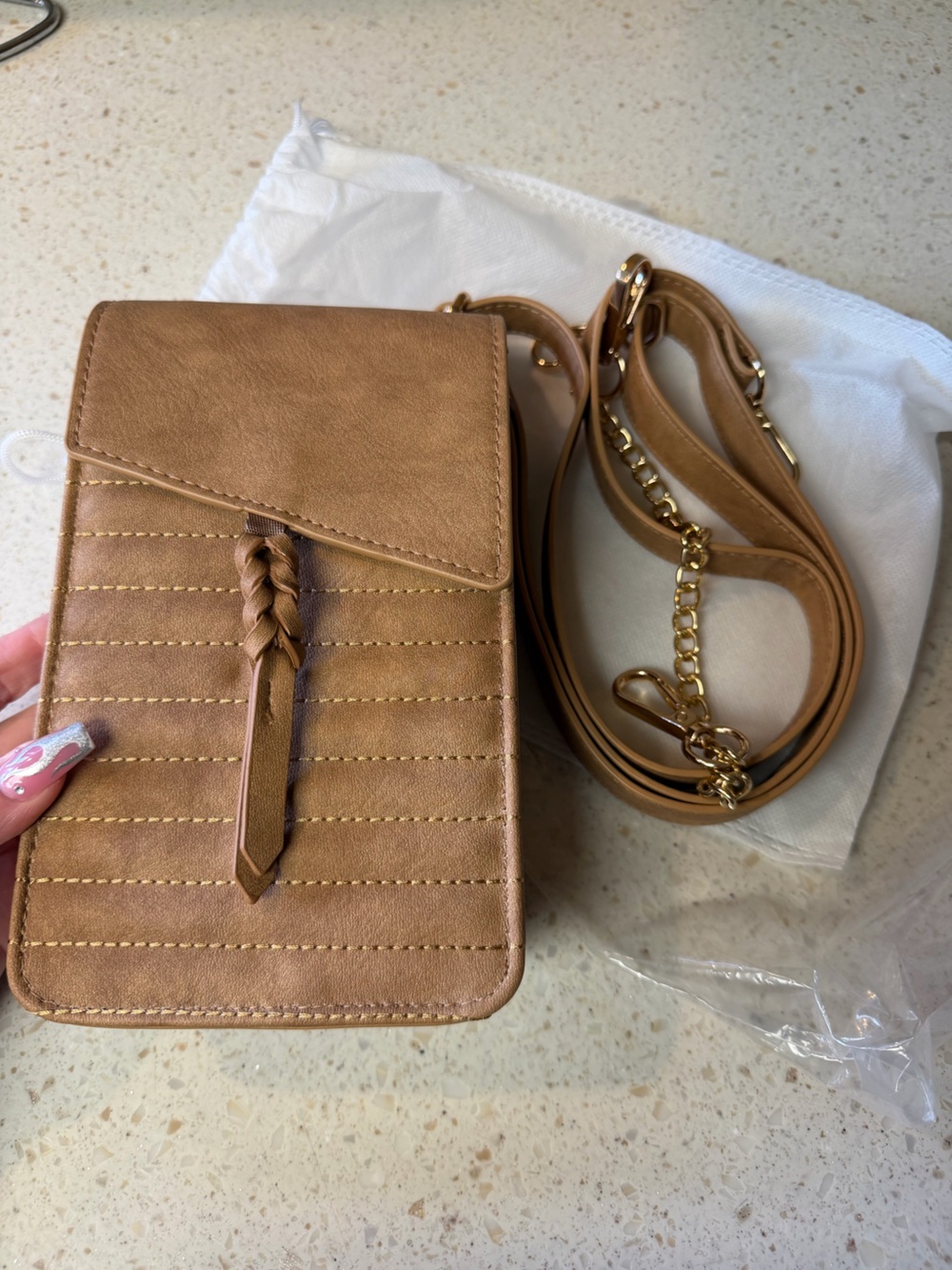 Rad Rev Crossbody Phone Bag Purse in Oak